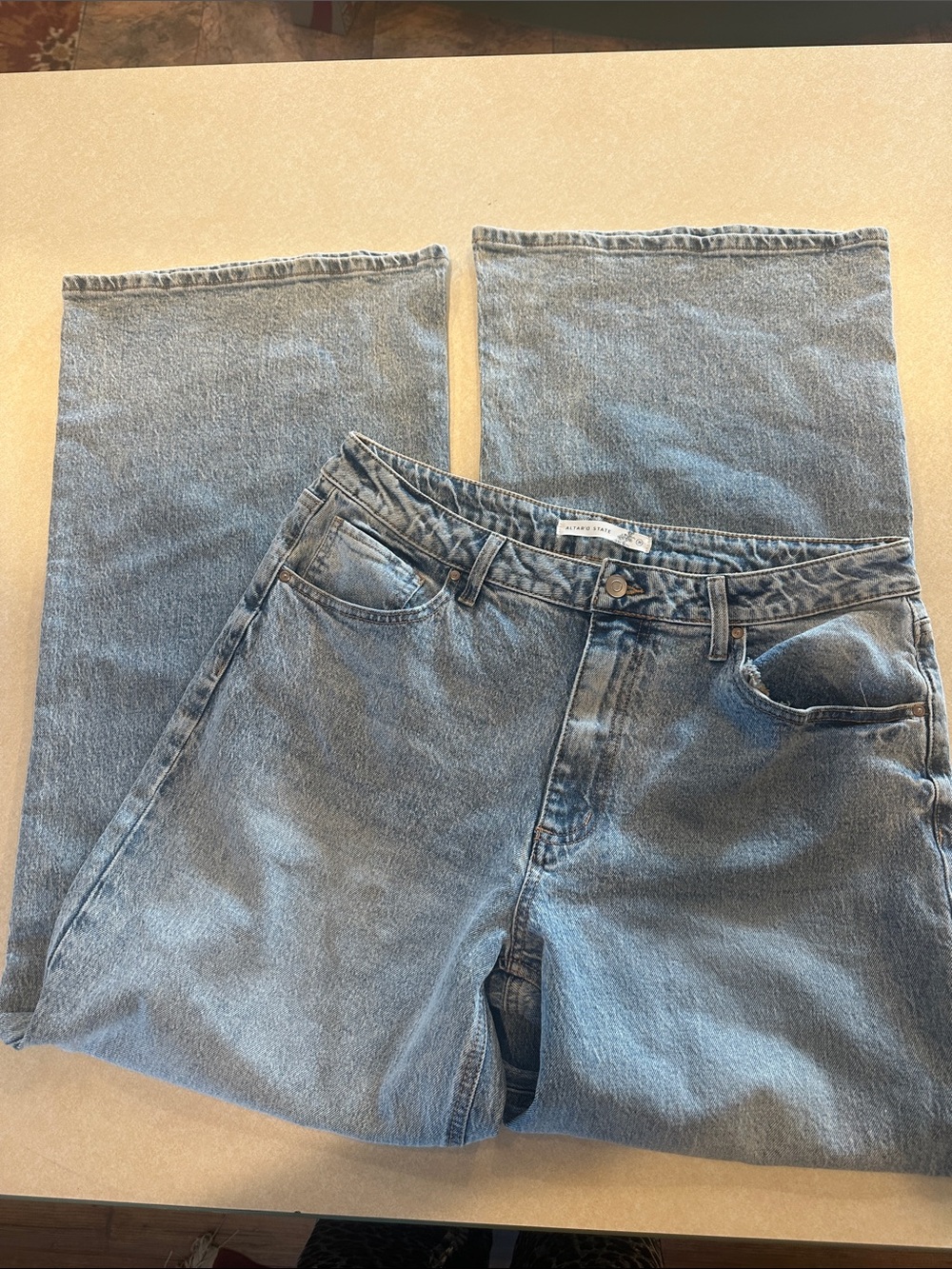 Altar'd State Light Wash Wide Leg Jeans